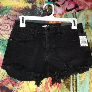High waisted black shorts